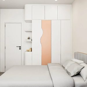Giường Tủ Gỗ Công Nghiệp MDF Màu Trắng - TD02