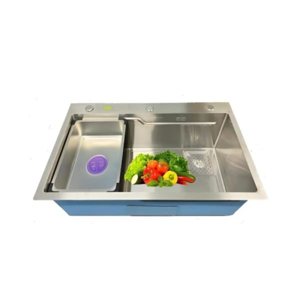 CHẬU RỬA 1 HỐ FANDI - HM7846 NANO XÁM