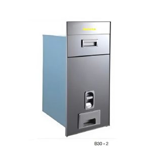 Thùng gạo mặt gương nút nhấn màu bạc B302 – Eurogold