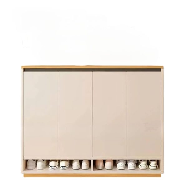 Tủ Giày Dép Gỗ MDF Màu Trắng Phối Vân Gỗ Hiện Đại - TG09