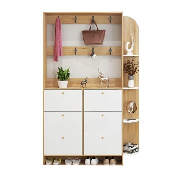 Tủ Giày Dép Gỗ MDF Tích Hợp Kệ Trưng Bày Hiện Đại - TG01