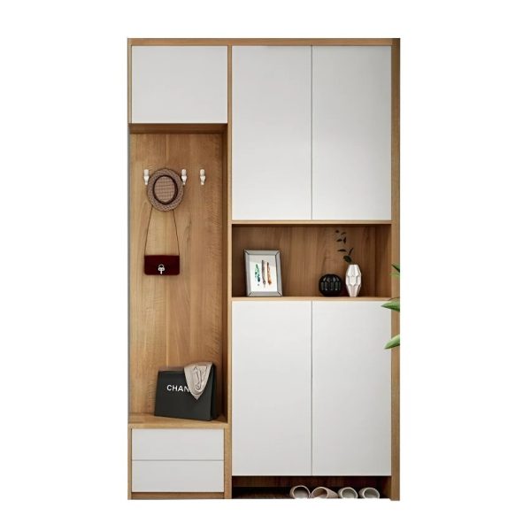 Tủ Giày Dép Gỗ MDF Tích Hợp Móc Treo Quần Áo Và Ngăn Đựng Đồ - TG02