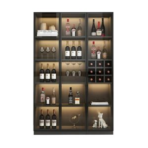 Tủ Rượu Gỗ MDF 3 Cánh Kính Cao Cấp, Hiện Đại - TR03