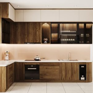 Tủ bếp gỗ MDF lõi xanh chống ẩm CN29