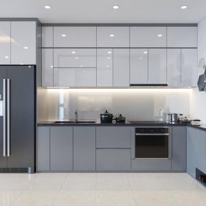 Tủ bếp MDF phủ Melamin Cánh Acrylic CN32