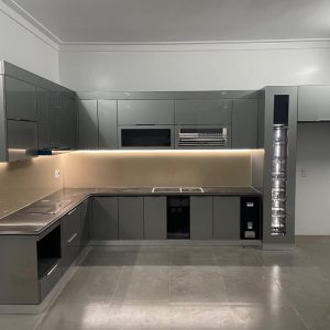 Tủ bếp Inox Cánh Kính CN08