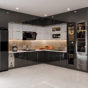 Tủ bếp Nhựa Picomat Cánh Kính CN12