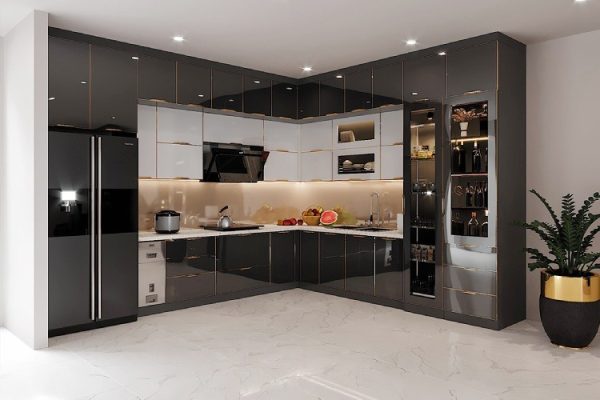 Tủ bếp Nhựa Picomat Cánh Kính CN12