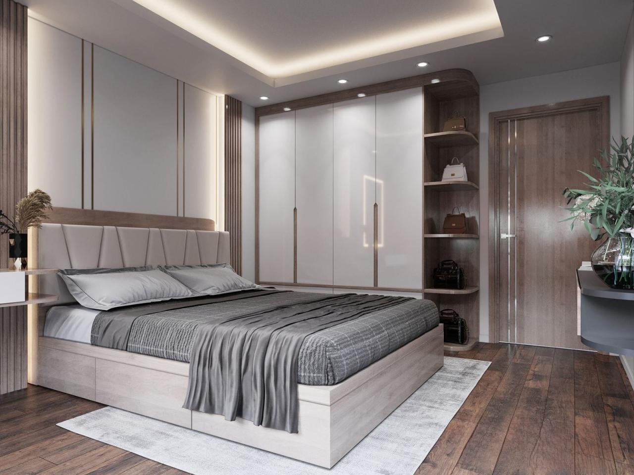 THIẾT KẾ NỘI THẤT PHÒNG KHÁCH, BẾP HIỆN ĐẠI, THANH LỊCH 8 thiet ke noi that phong ngu hien dai tinh te cho anh thanh tai ngo quyen hai phong03